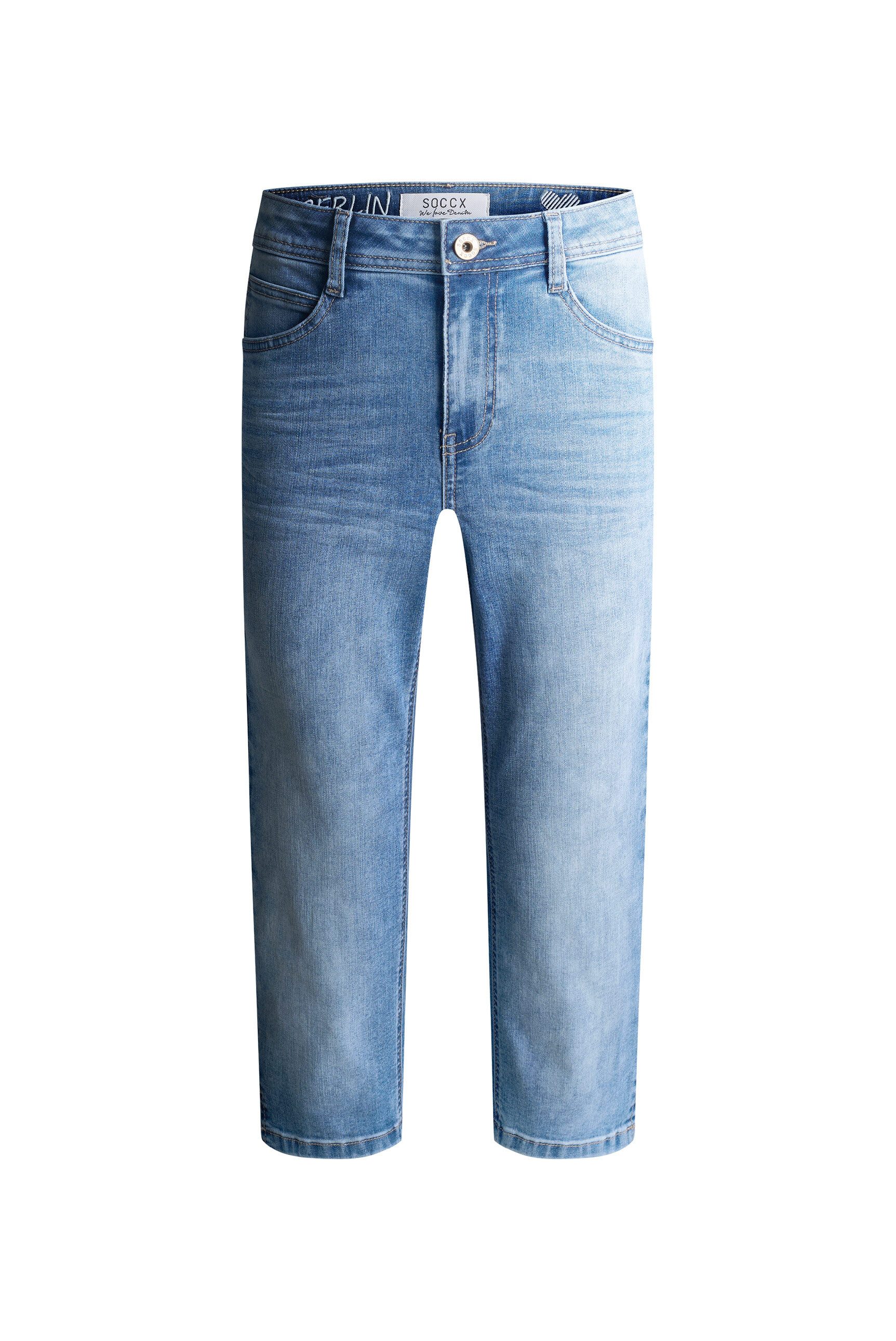 SOCCX Regular-fit-Jeans mit Schlitz am Saum