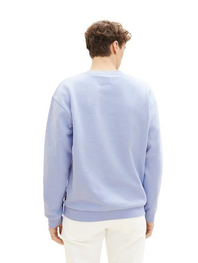 Sweatshirt tinted TOM Logofrontprint mit TAILOR blue Denim