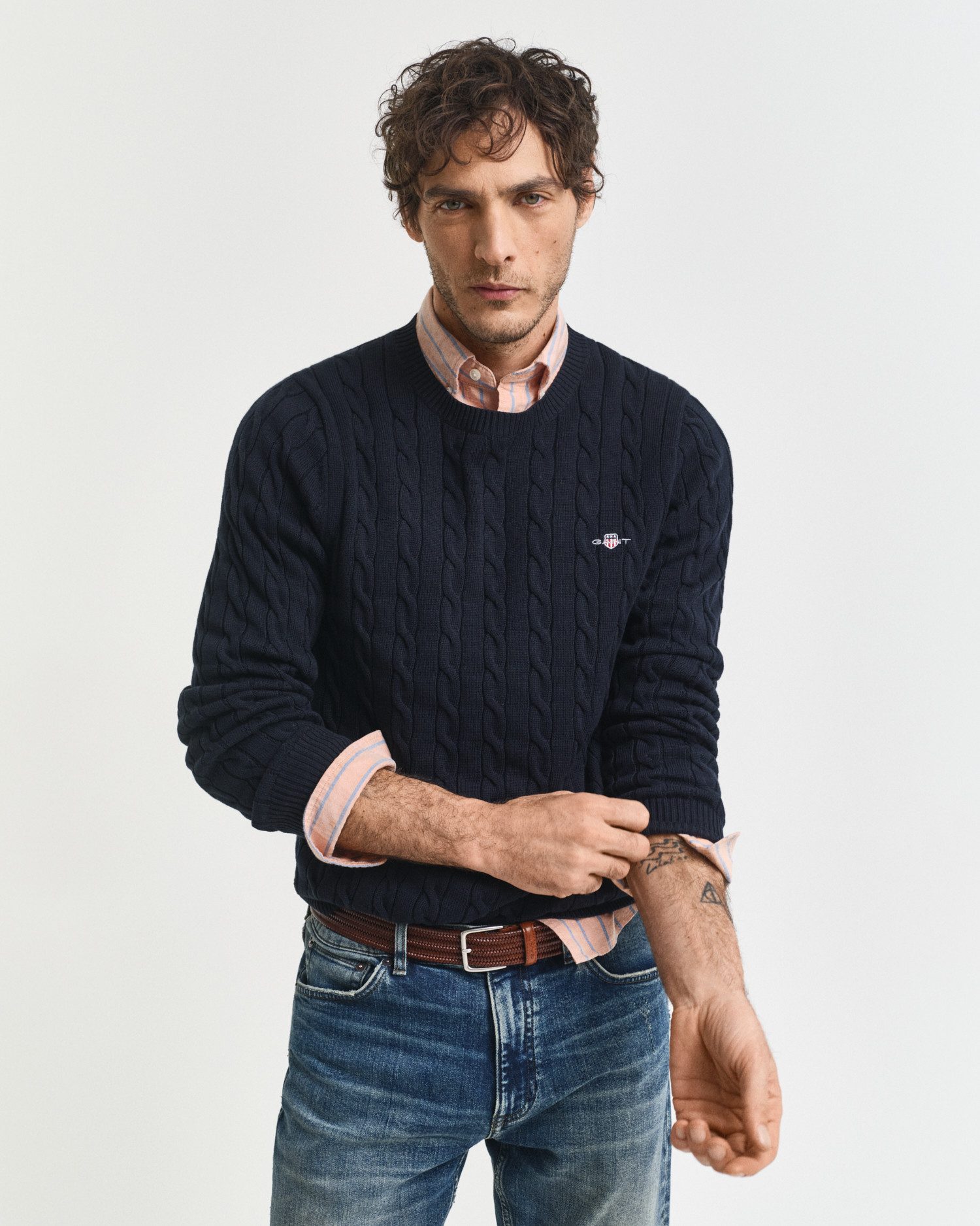 Strickpullover COTTON CABLE C-NECK