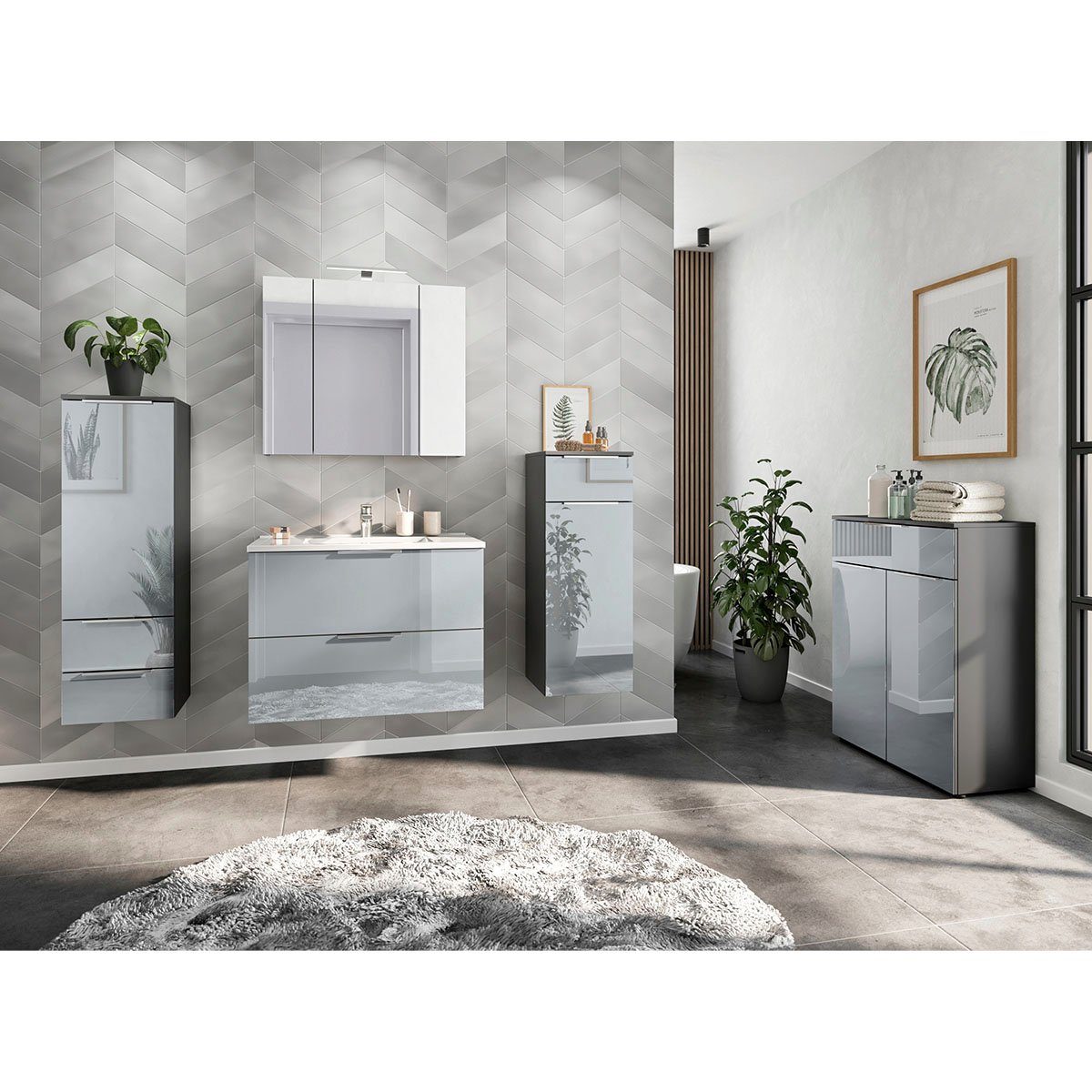 GERMANIA Badmöbel-Set Oakland, (5-St), inkl. WT-Unterschrank, günstig online kaufen