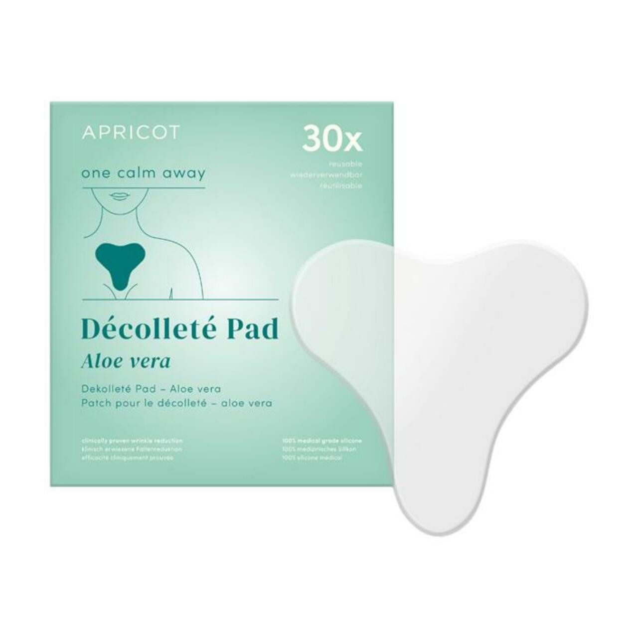 APRICOT Beauty Dekolletee-Maske Wiederverwendbare Décolleté Pad Aloe Vera "one calm away" aus medizini