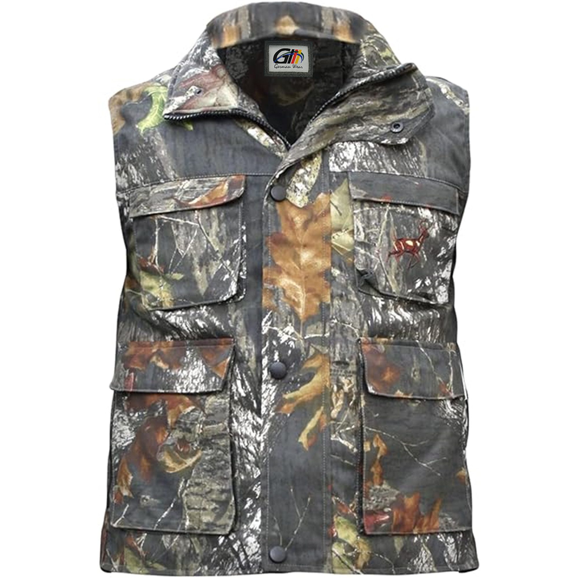 German Wear Jagdweste GW610W Herren Weste Textilien in Waldtarn mit Hirsch günstig online kaufen