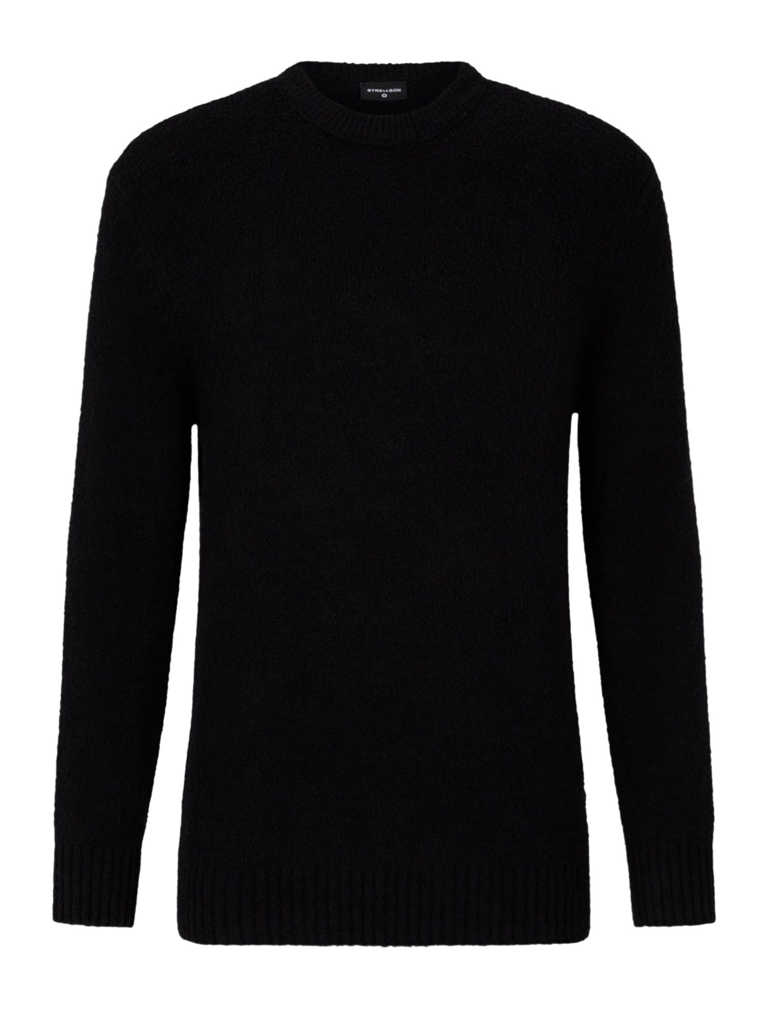 Strellson Strickpullover schwarz,Casual,Baumwolle,Unifarben,Rundhals,Lang,Regular Fit