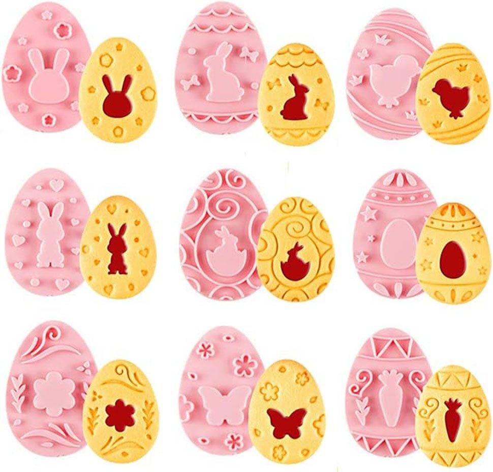 Ausstechform 9-teiliges Set Ostern Plätzchen-Ausstecher mit niedlichen Mustern