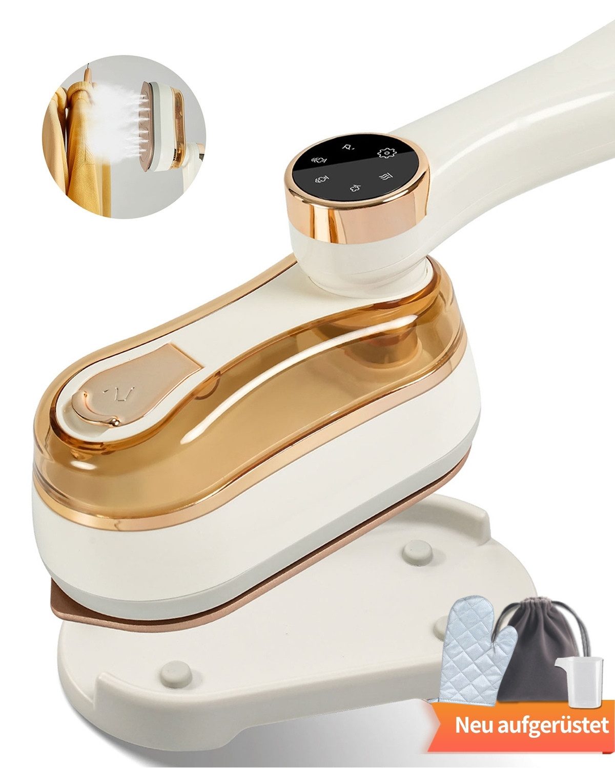 7MAGIC Dampfbügeleisen Dampfbürste Tragbarer, Dampfglätter für Zuhause, Reisen, 1200,00 W, Inkl. Samtbeutel,180ml Tank,<10s Aufheizen,Reise-Dampfbugeleisen