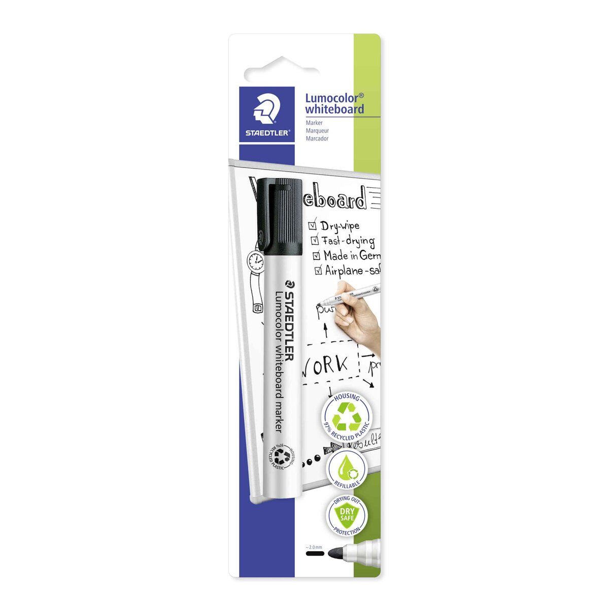 STAEDTLER Marker STAEDTLER® Lumocolor® 351 Whiteboard-Marker mit Rundspitze, Blisterkar