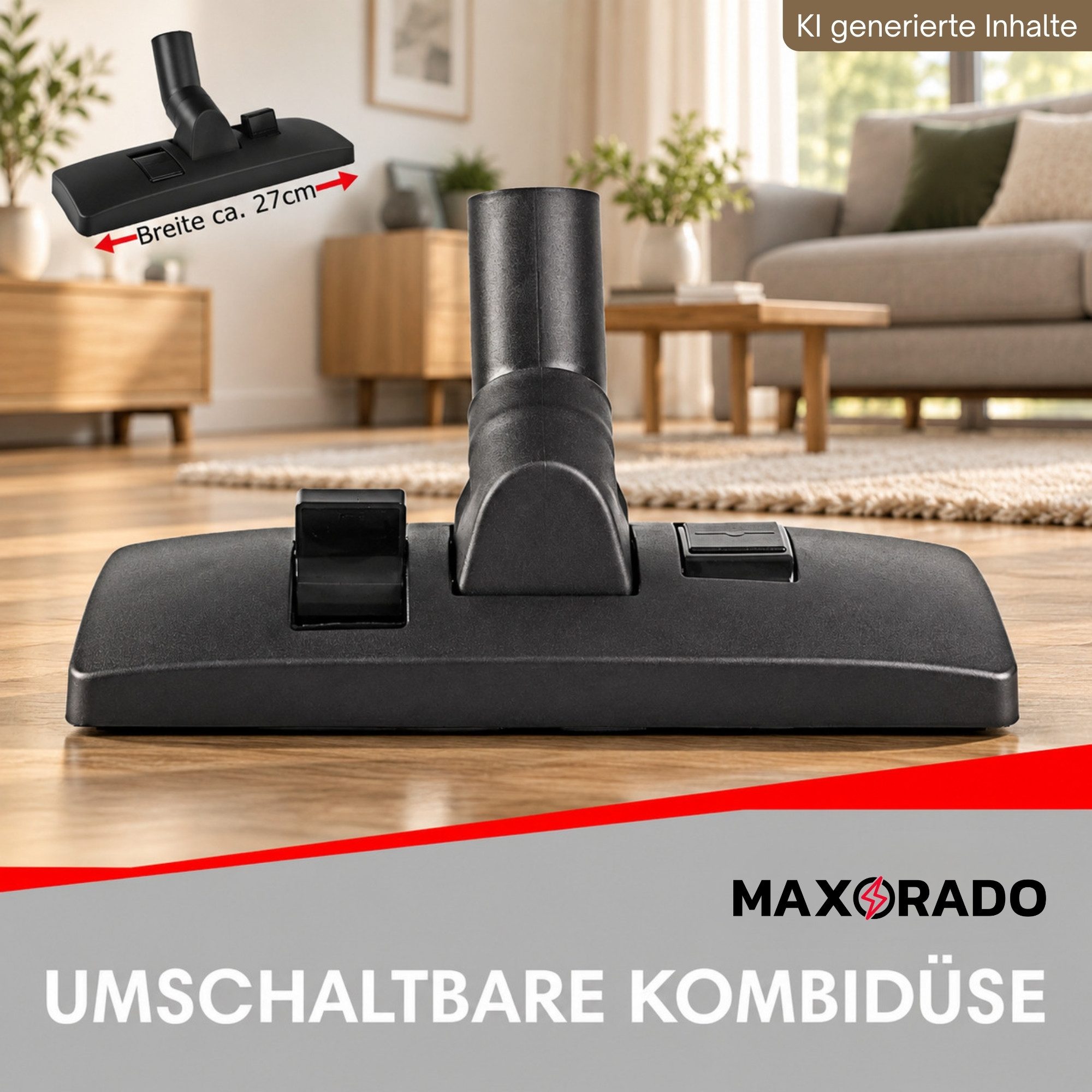 Maxorado Staubsaugerdüsen-Set 35mm Staubsaugerrohr Kombidüse für Staubsauger EIO ECO Öko-Lux Topo – Bild 2 von 5