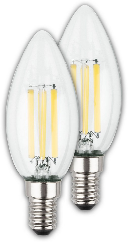 Briloner Leuchten LED-Leuchtmittel Ultraeffizientes Leuchtmittel EEK A, 2er Set, E14, E14, Warmweiß, 4W, 840 Lumen, 30000K
