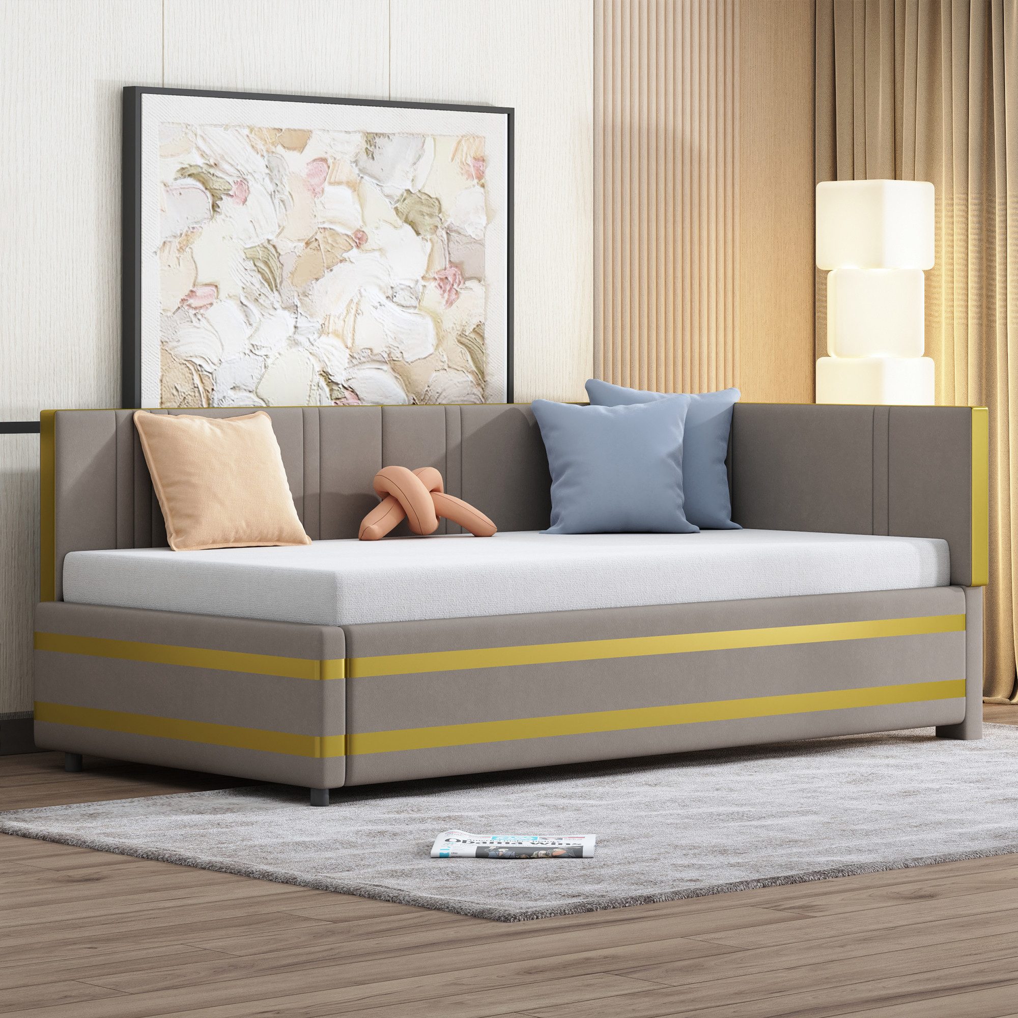 REDOM Polsterbett Sofabett,Einzelbett (Polsterbett,mit Lattenrost – günstig online kaufen