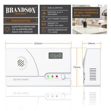 Brandson CO-Melder (Kohlenmonoxidmelder mit LCD-Display - CO Melder mit Figaro-Gassensor)