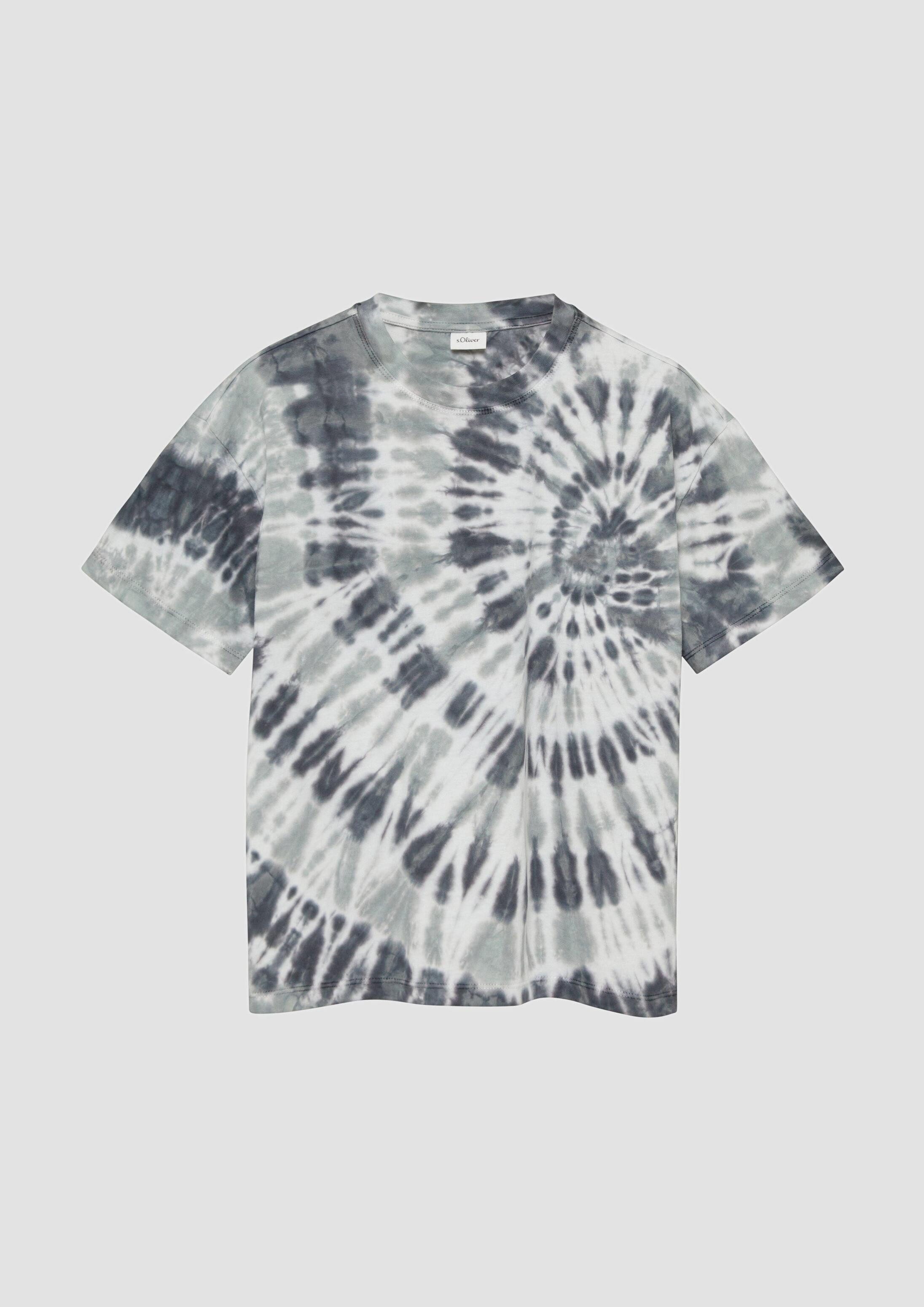 s.Oliver Kurzarmshirt T-Shirt Oversize T-Shirt mit Batikeffekt