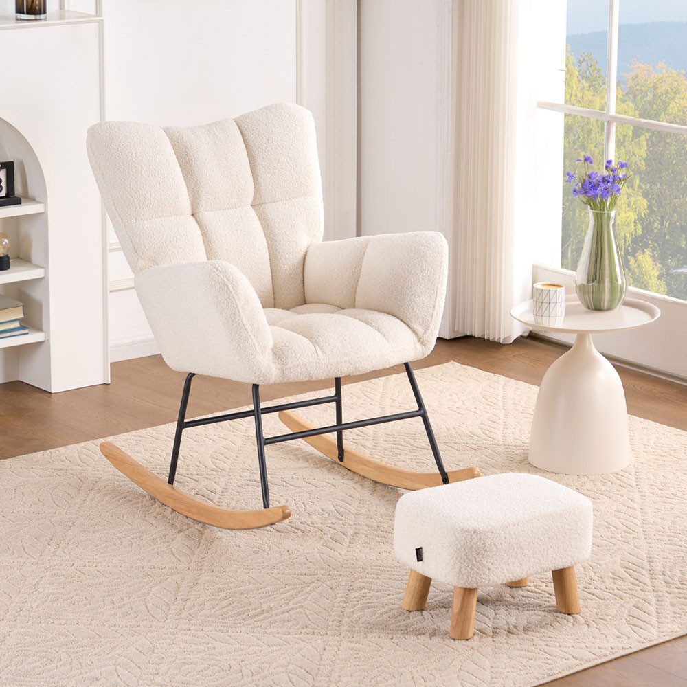 HOME DELUXE Schaukelstuhl NARA inkl. Hocker günstig online kaufen