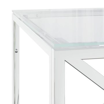 furnicato Couchtisch 110x45x45 cm Edelstahl und Glas