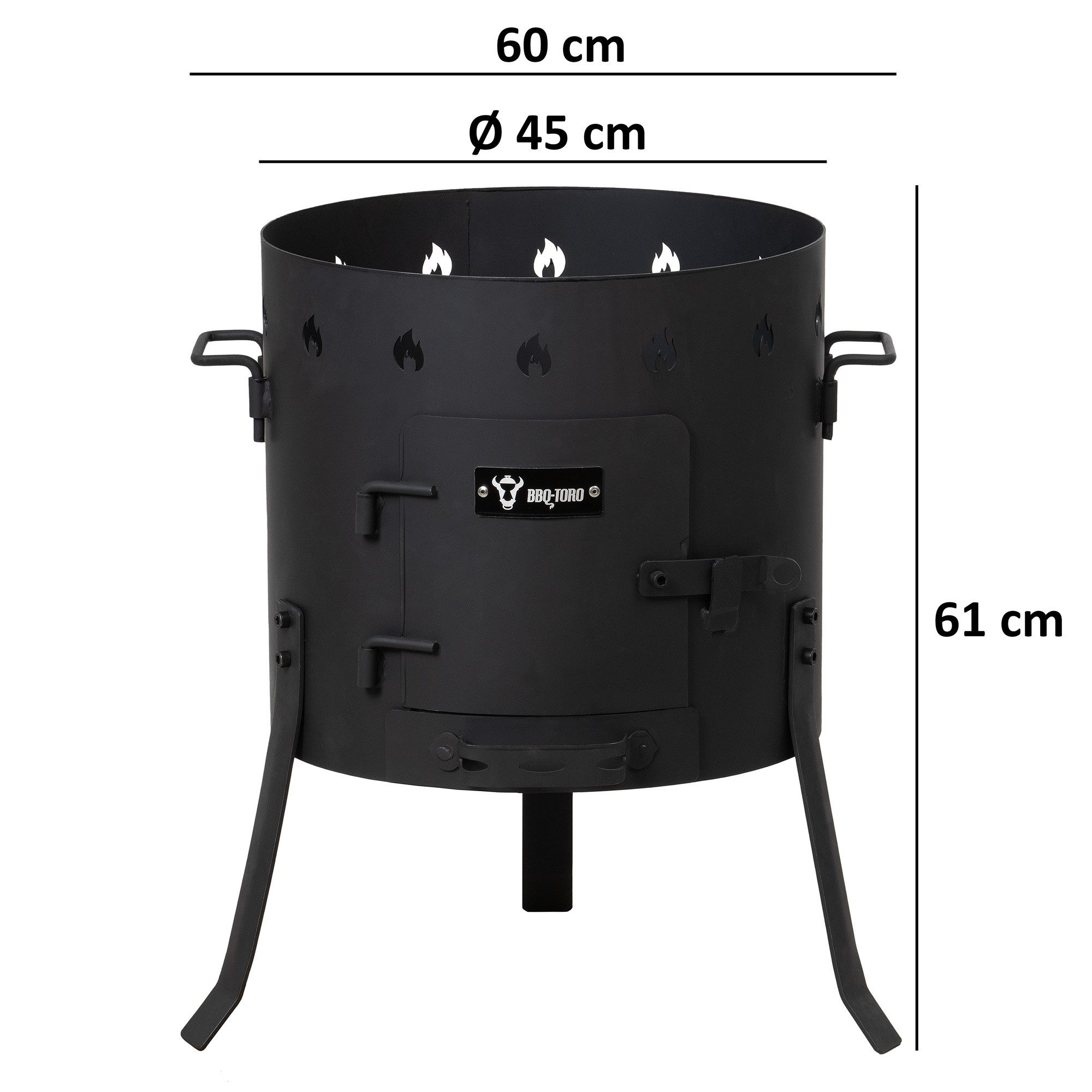 BBQ-Toro Feuerkorb Kazan Ofen Ø 45 cm, Gulaschkessel, Feuerkessel, Outdoor Ofen, (1-St), Standfest