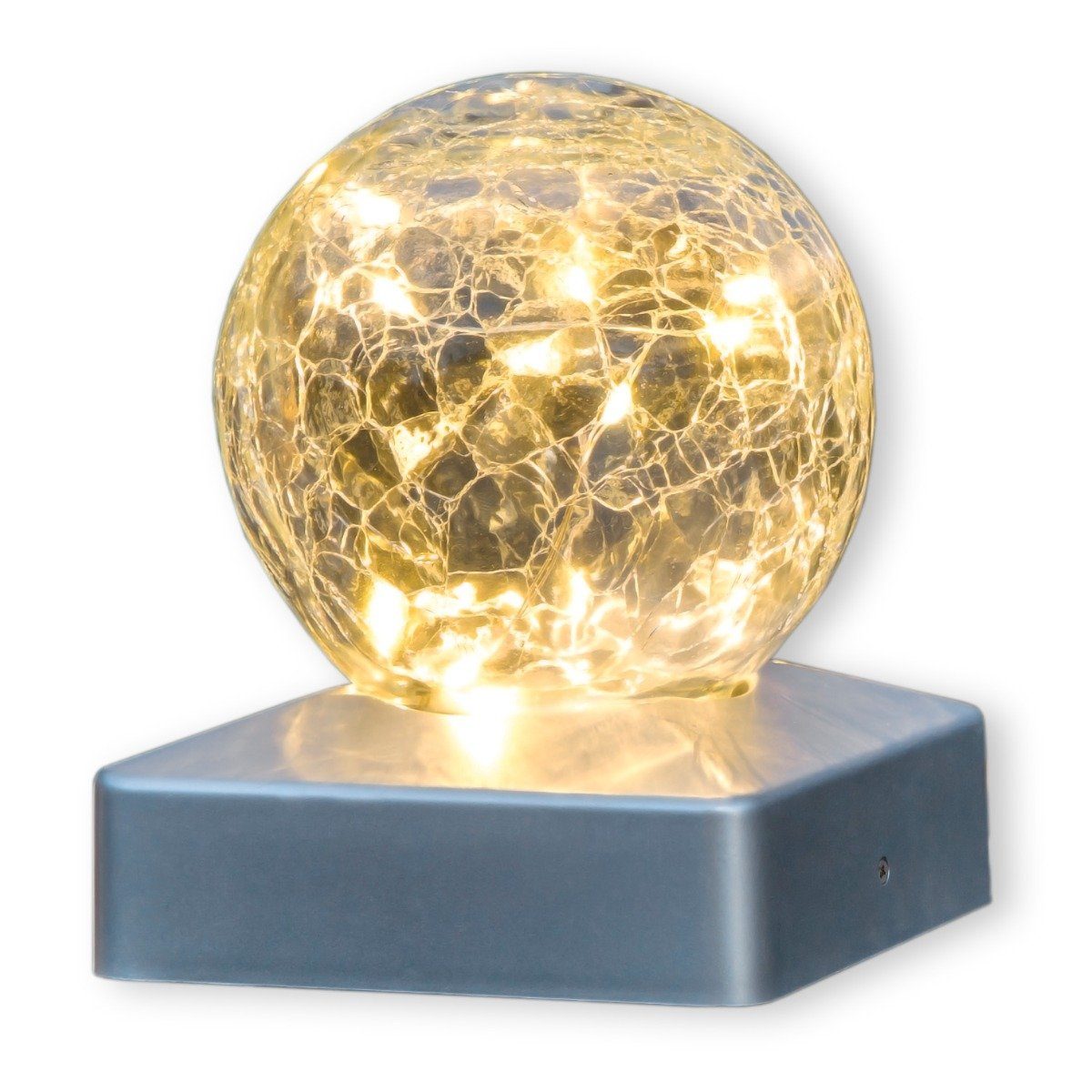 colourliving Pfostenkappe Zaunbeleuchtung Solar Pfostenlampe Pfostenkappe Zaunpfosten beleuchtet (1 St), mit Dämmerungssensor, Ein-/Aussschalter