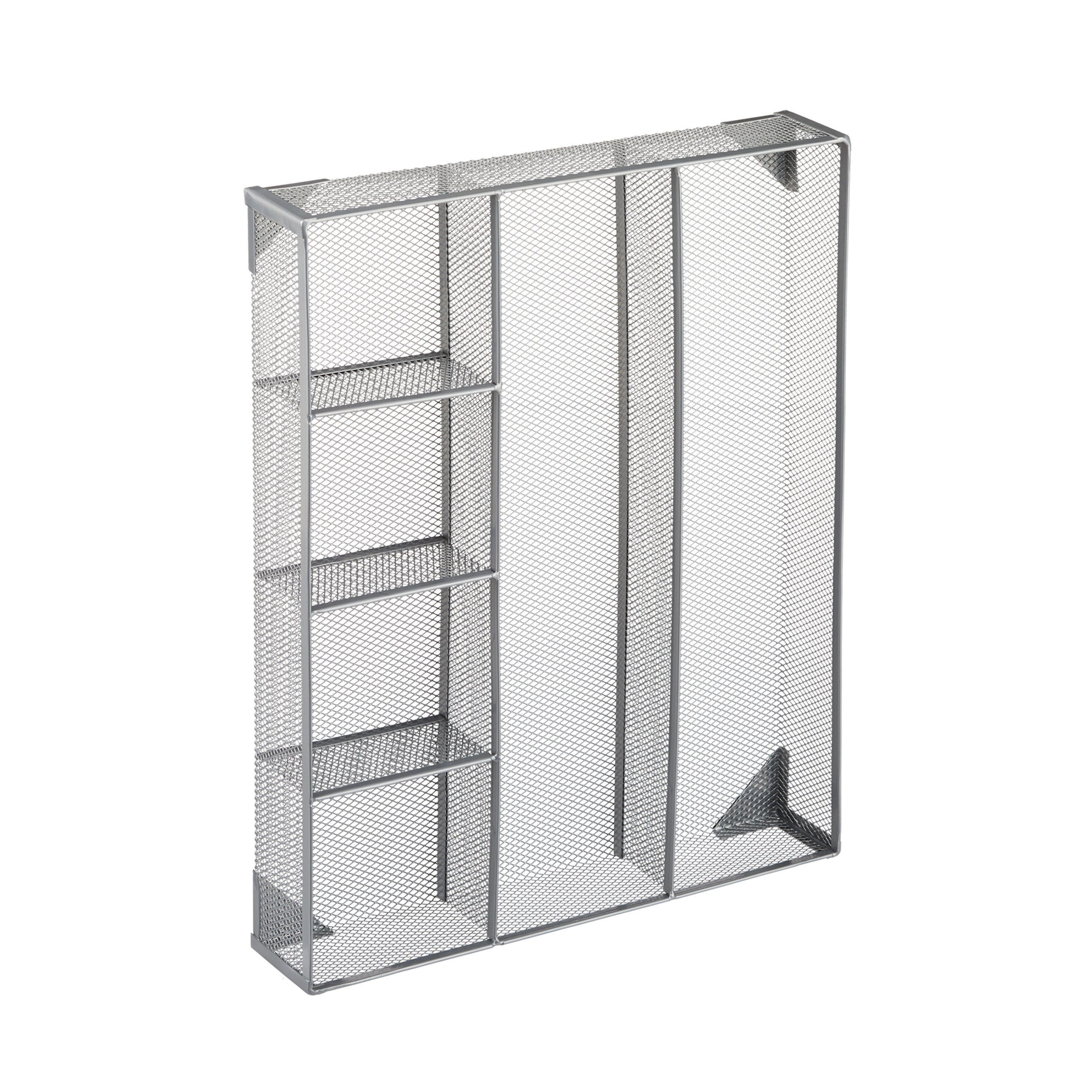 relaxdays Metall Schreibtischorganizer Organizer Silber groß,