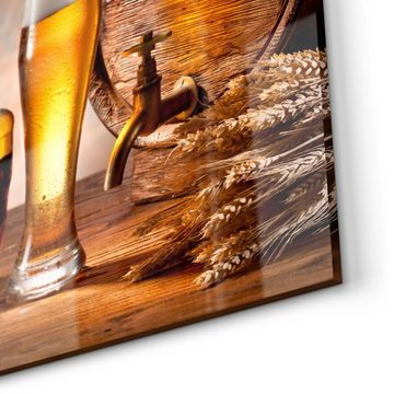 DEQORI Küchenrückwand 'Frisch gezapte Biere', Glas Spritzschutz Badrückwand Herdblende