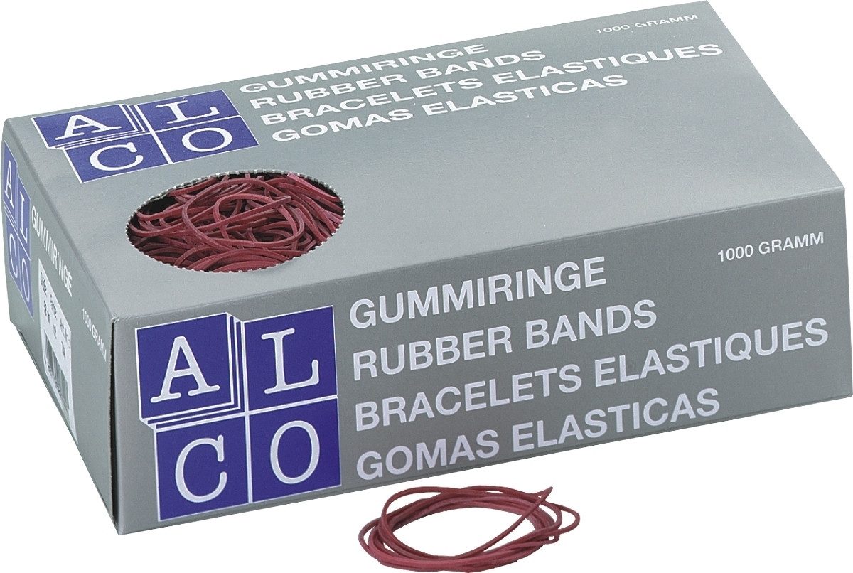 ALCO Gummibänder Gummiringe 50mm 1000g rot