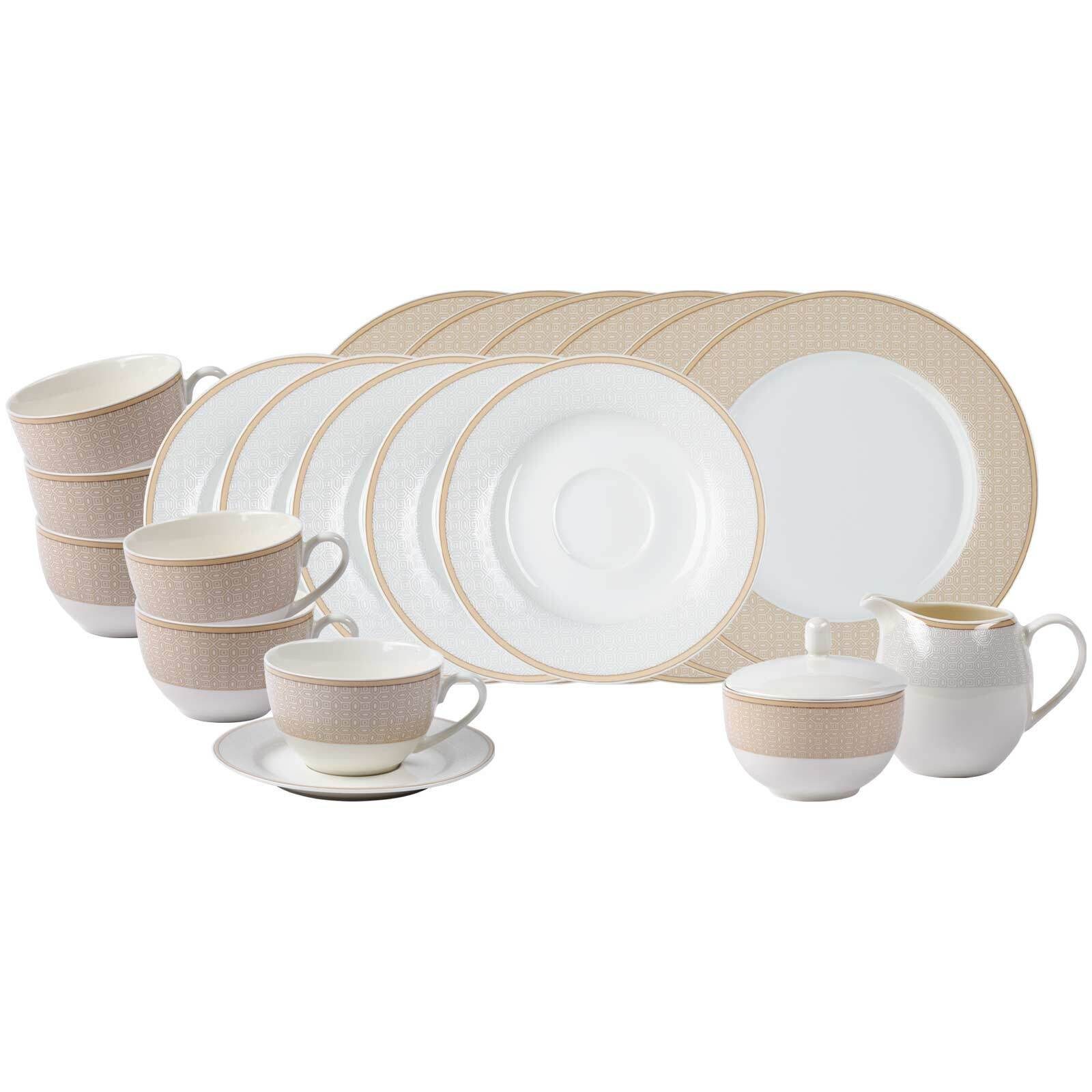 Ritzenhoff & Breker Kaffeeservice Geo Kaffeeservice 20er Set (20-tlg), 6 Personen, Porzellan