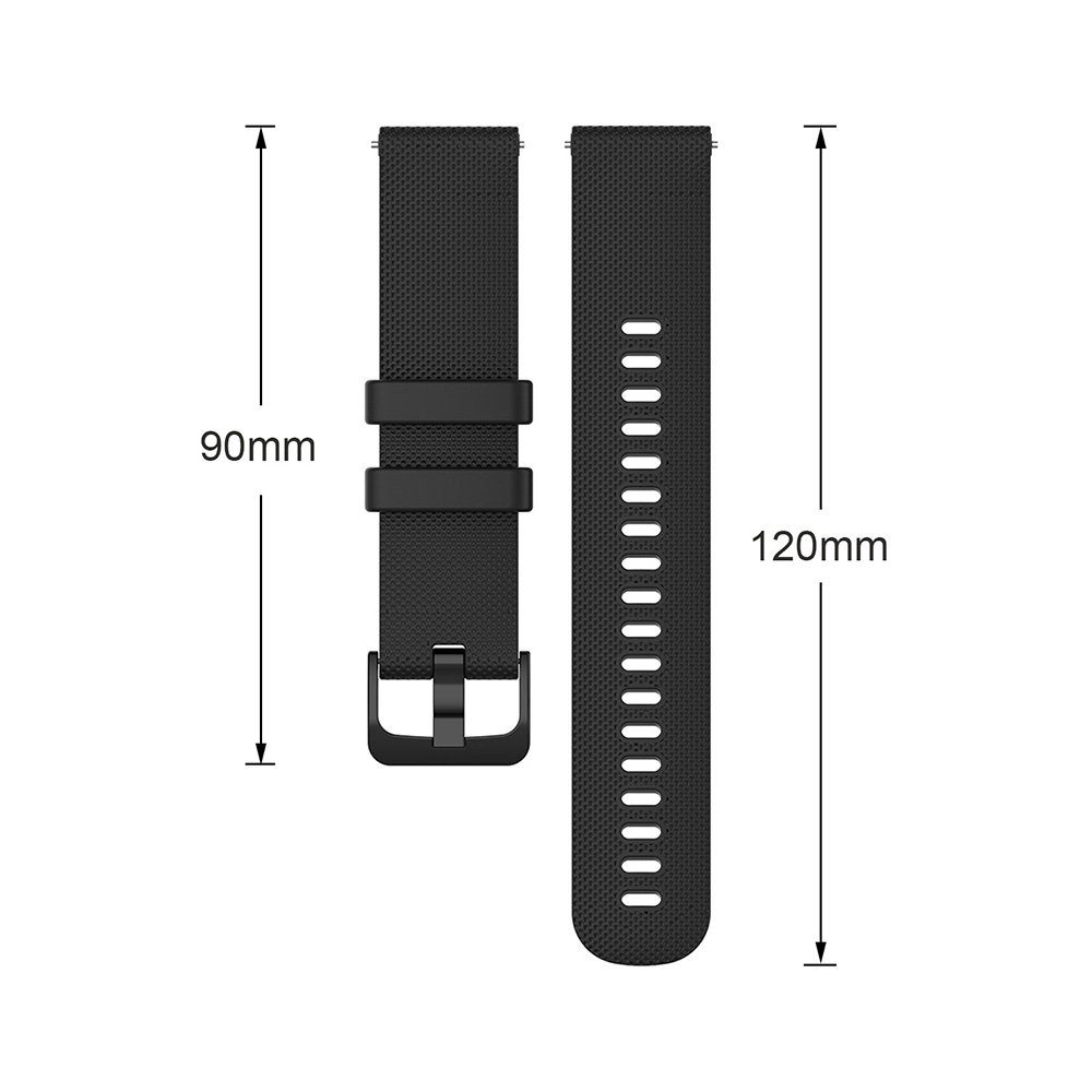 Uhrenarmband Uhrenarmband Silikon, Schwarz 18/20/22mm Smartwatch-Armband, Ersatzarmband, Sunicol Farben Universal, 6