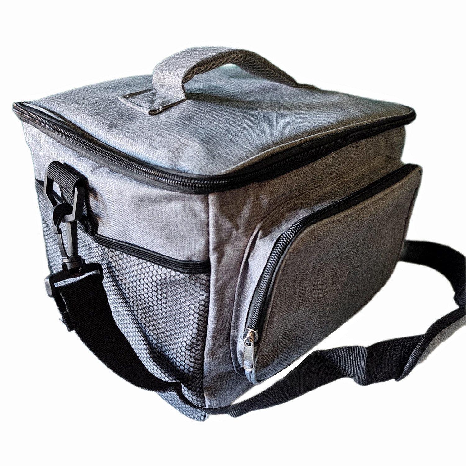 ToCi Kühltasche Kühltasche 15L Grau Faltbare Picknicktasche Camping, Strand & Wandern