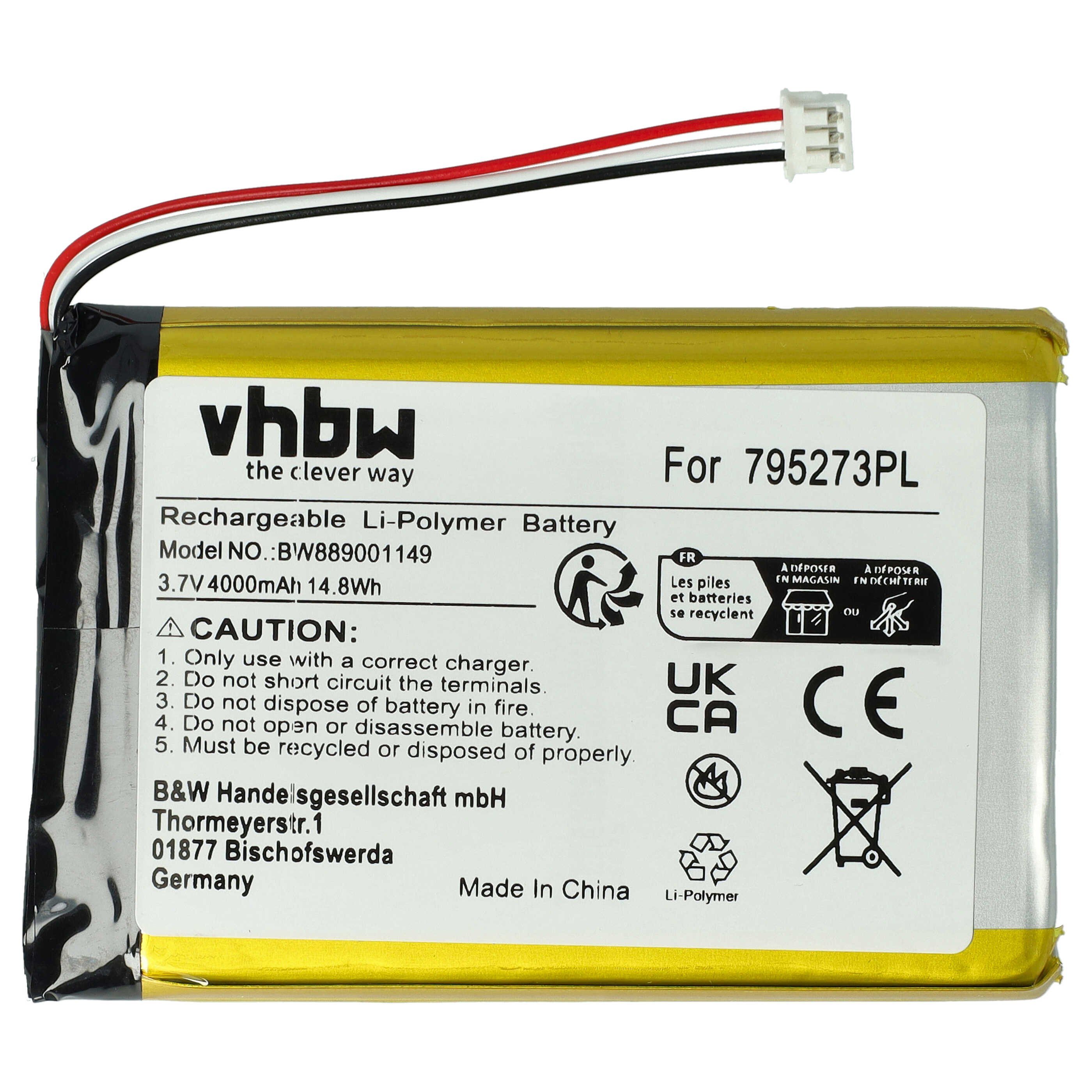 vhbw Akku passend für Tigerbox Touch (4000 mAh, 3,7 V, Li-Polymer) Akku Akku Li-Polymer 4000 mAh (3,7 V, 1 St), Leistungsfähiger Austausch-Akku für Hörspielwürfel, Wiederaufladbar