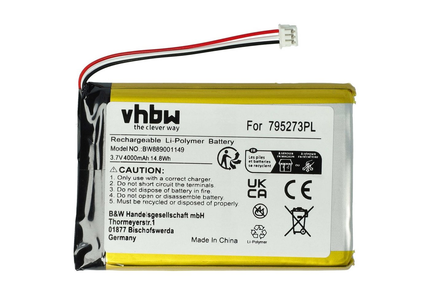 vhbw Akku passend für Tigerbox Touch (4000 mAh, 3,7 V, Li-Polymer) Akku Akku Li-Polymer 4000 mAh (3,7 V, 1 St), Leistungsfähiger Austausch-Akku für Hörspielwürfel, Wiederaufladbar