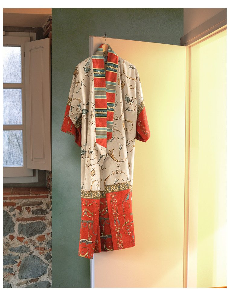 Bassetti Kimono Oplontis Doppelgröße, Gürtel, Der Kimono hat keine Taschen und keine Gürtelschlaufen.