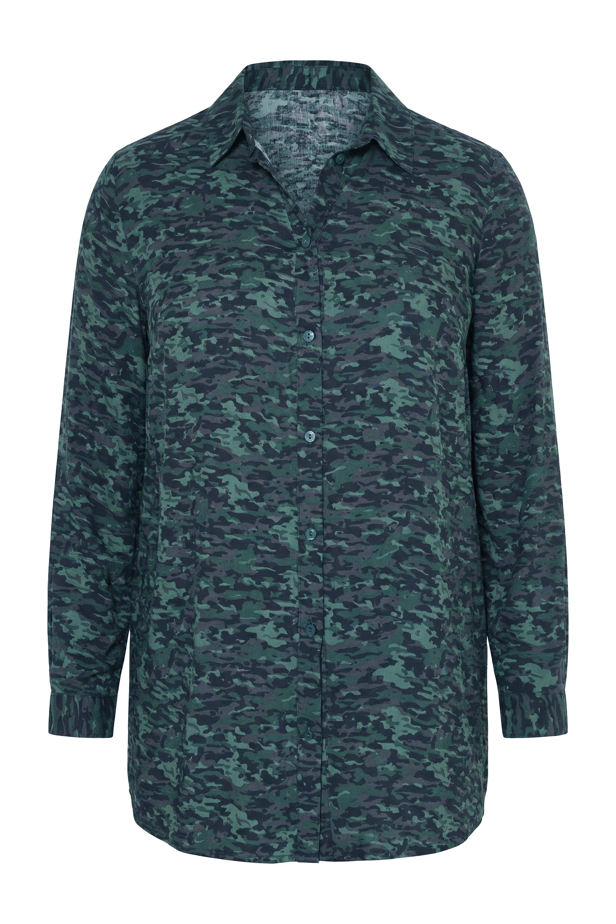 Studio Untold Hemdbluse Hemdbluse Straight Shape Camouflage Langarm günstig online kaufen