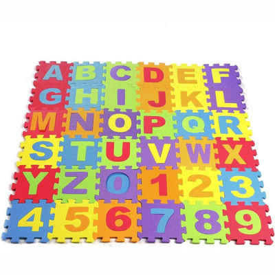 Lubgitsr Puzzlematte Kinder Puzzlematten, Buchstaben Zahlen, 36 Matten, (36-tlg)