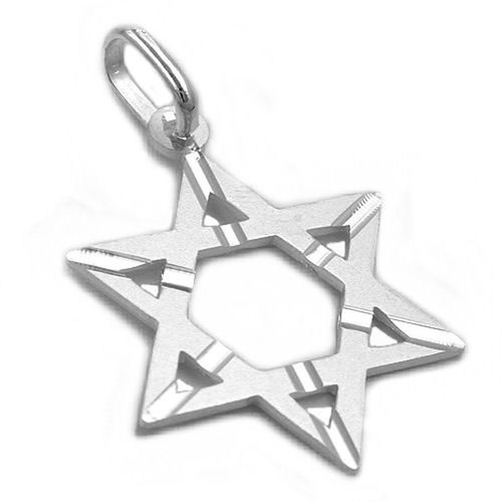 Kettenanhänger Anhänger Davidstern matt 925 Silber inklusive kleiner Schmuckbox