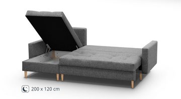 Beautysofa Polsterecke HALANT, Federkerns, Bettfunktion, links oder rechts montiebar, recycelten PET-Flaschen Material