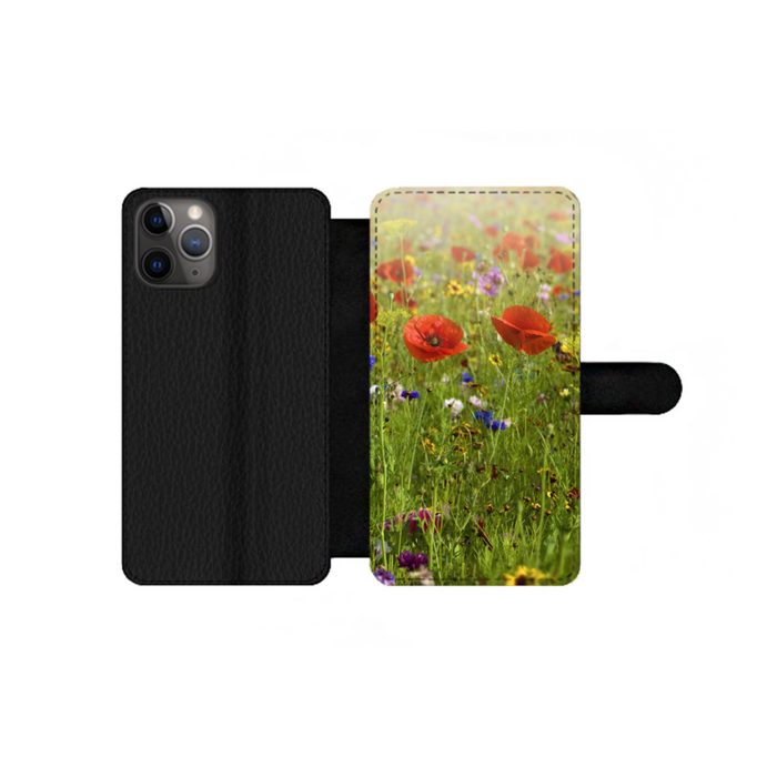 MuchoWow Handyhülle Frühling - Blumen - Rot - Mohn - Gras - Grün Handyhülle Telefonhülle Apple iPhone 11 Pro