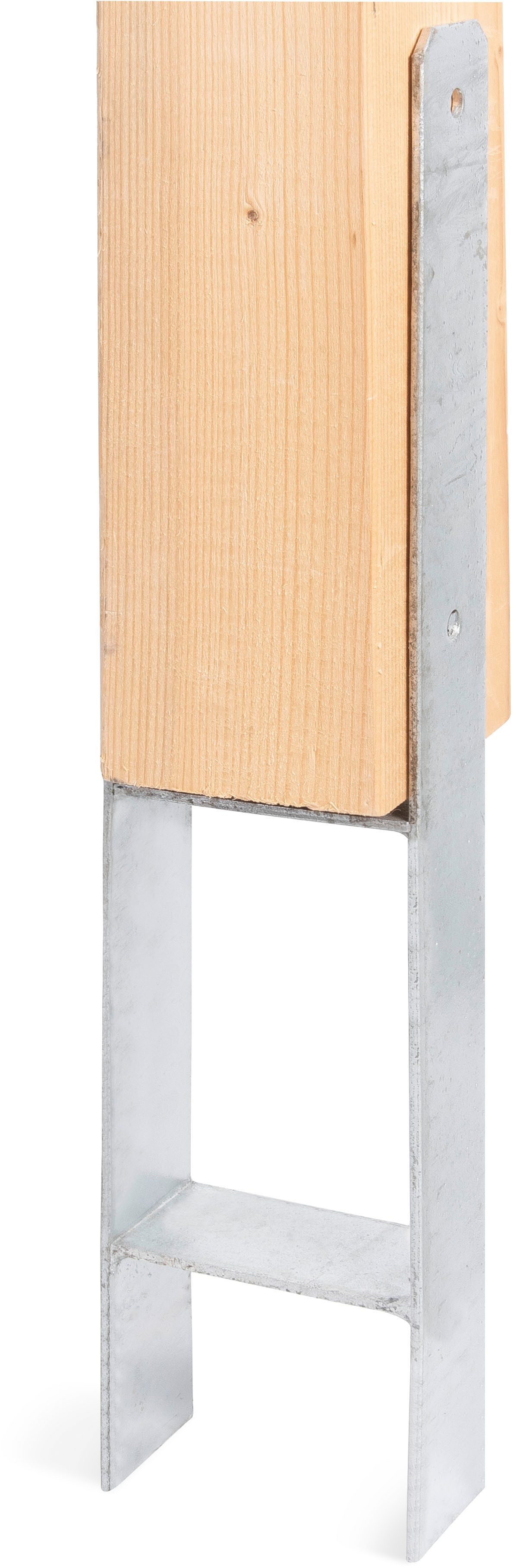 Alberts H-Pfostenanker, zum Einbetonieren, Materialstärke 5 mm, lichte Breite 121 mm, Höhe 600 mm