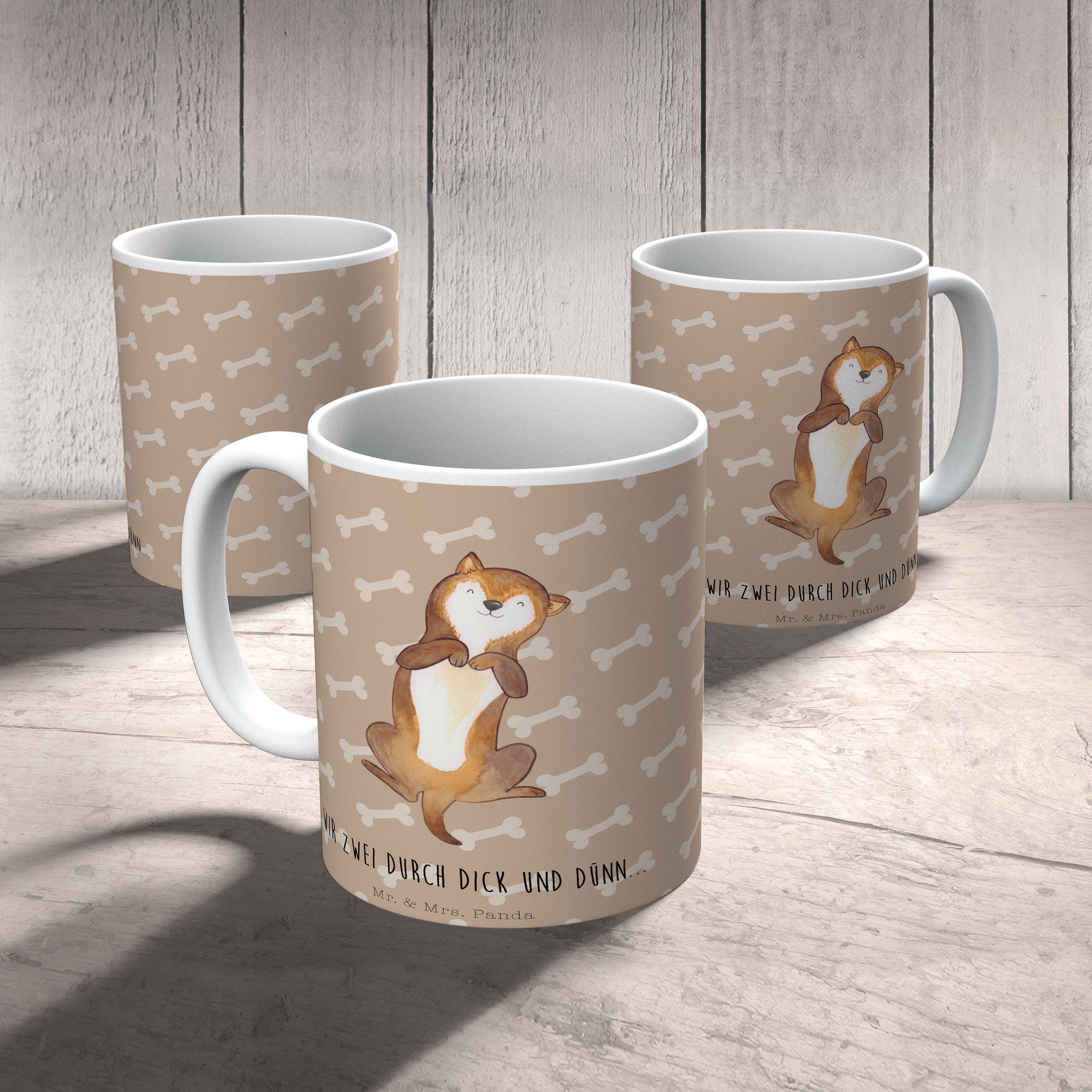 - Geschenk, - Mrs. Tasse Keramik Hund Tasse Hundeglück Bauchkraulen Mr. & Panda Kaffeebecher, Motive,