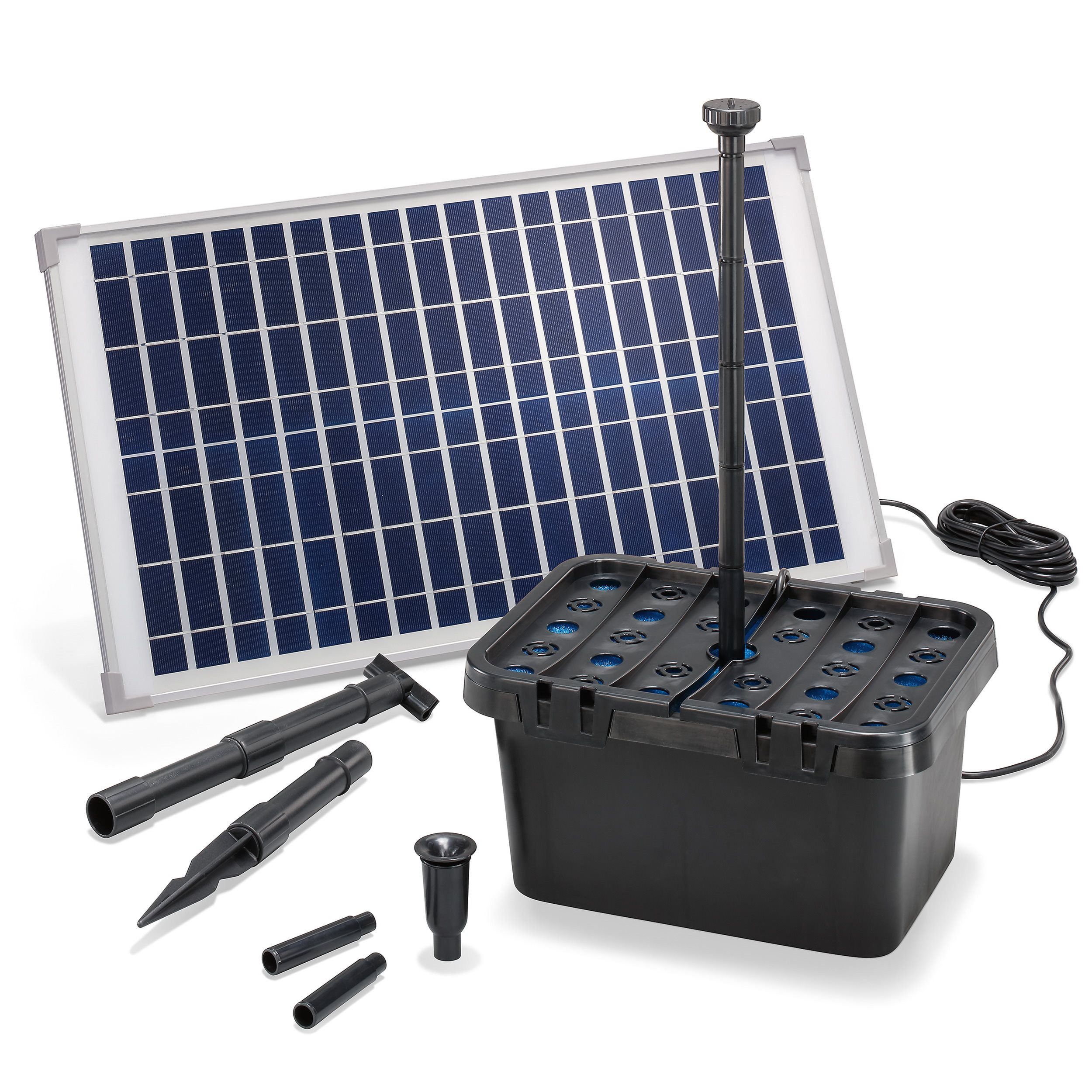 esotec Teichfilter 25/875 Solar Unterwasserfilter-Set Pumpe 875l/h Solarmodul 25Wp 100902 (Komplettset)
