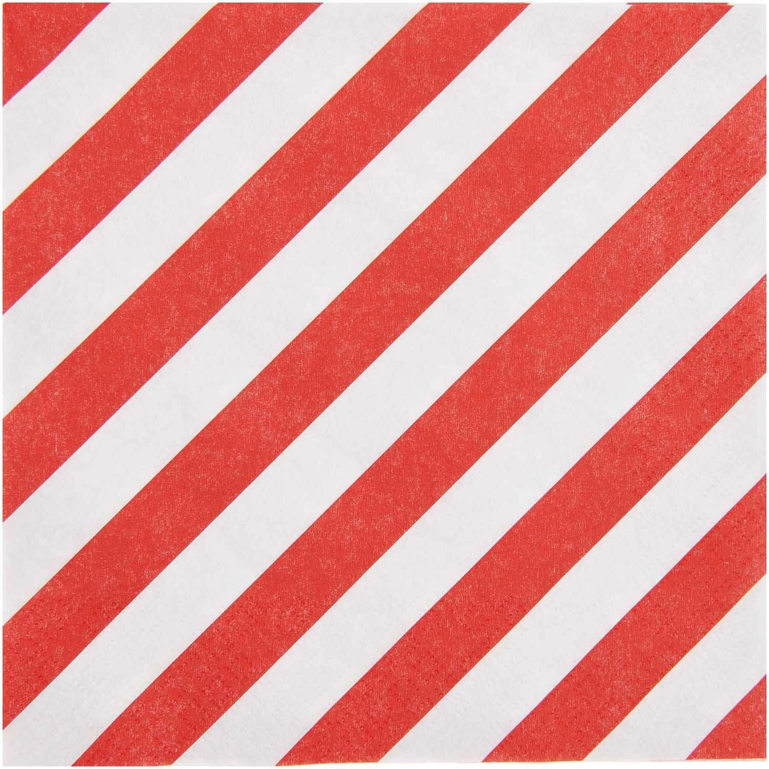 Rico Design Papierserviette Servietten Streifen, rot-weiß
