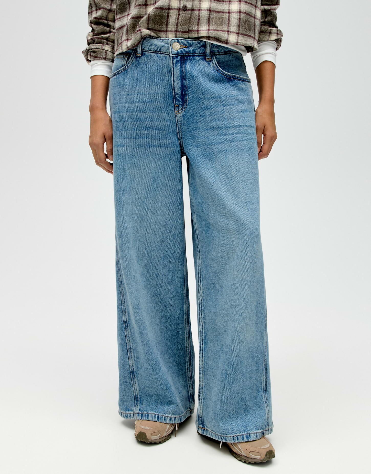 OPUS Weite Jeans MEDDY LOOSY Low Rise Keileinsatz in der Seite