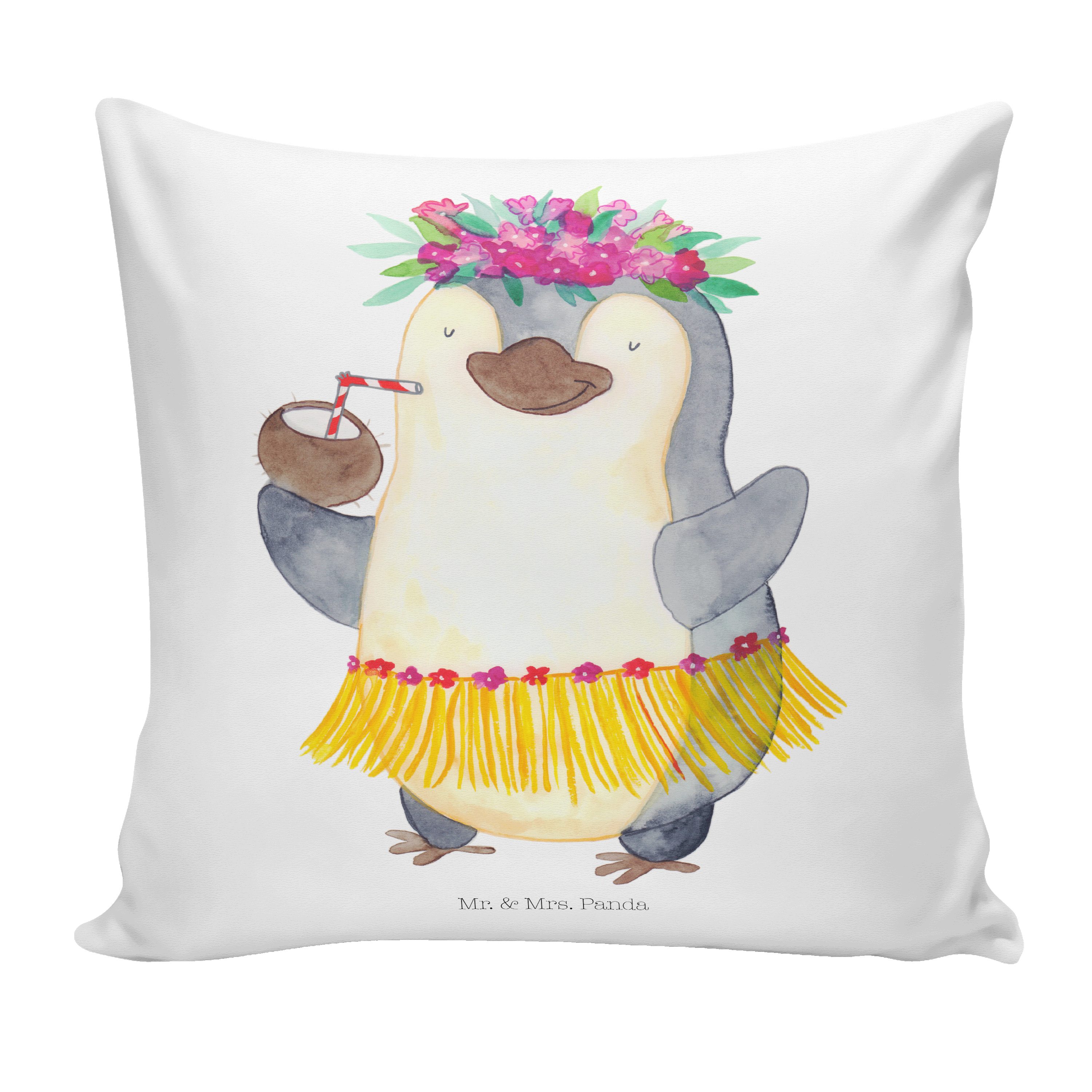 Mr. & Mrs. Panda Dekokissen Dekokissen, - Urlaub, Geschenk, - Weiß Kiss Pinguin Kokosnuss Ferien