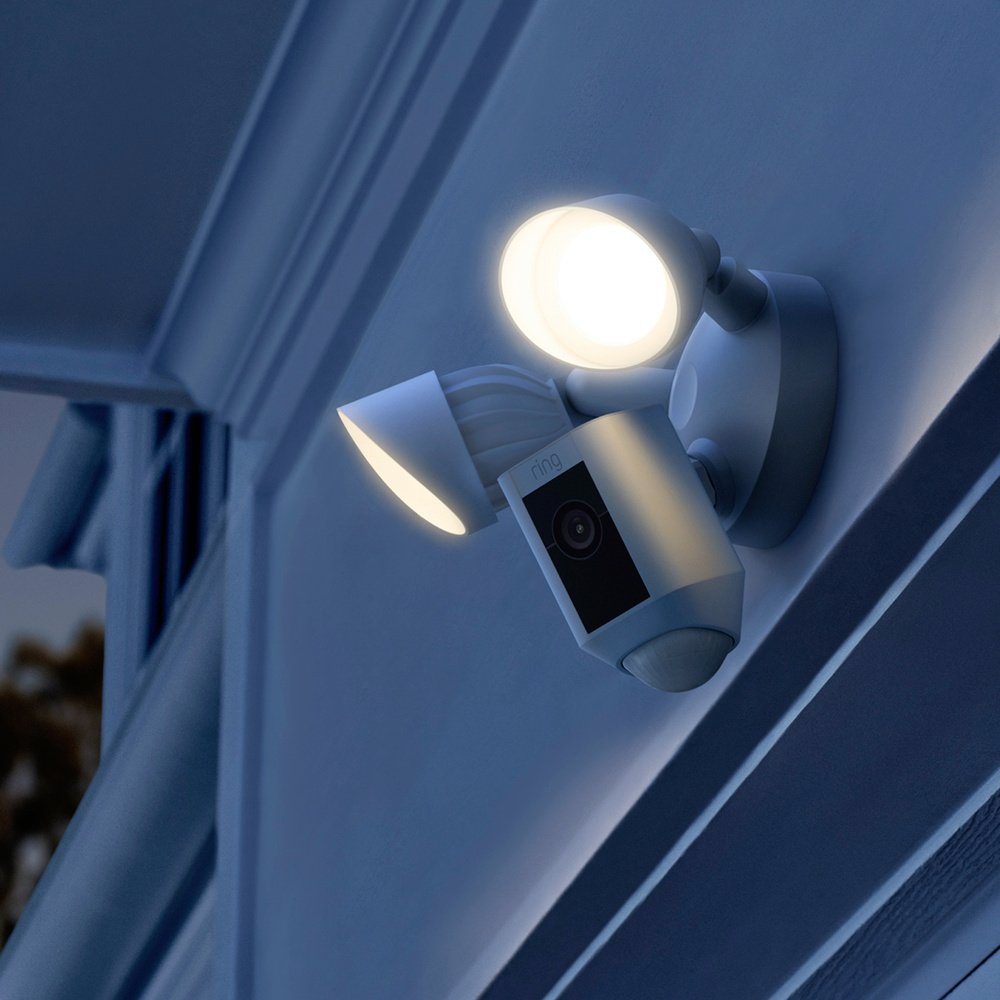 Ring Überwachungskamera ring Floodlight Cam Wired Plus White 8SF1P1-WEU0 WLAN IP Überwachungs (8SF1P1-WEU0 (Floodlight Cam Wired Plus White)