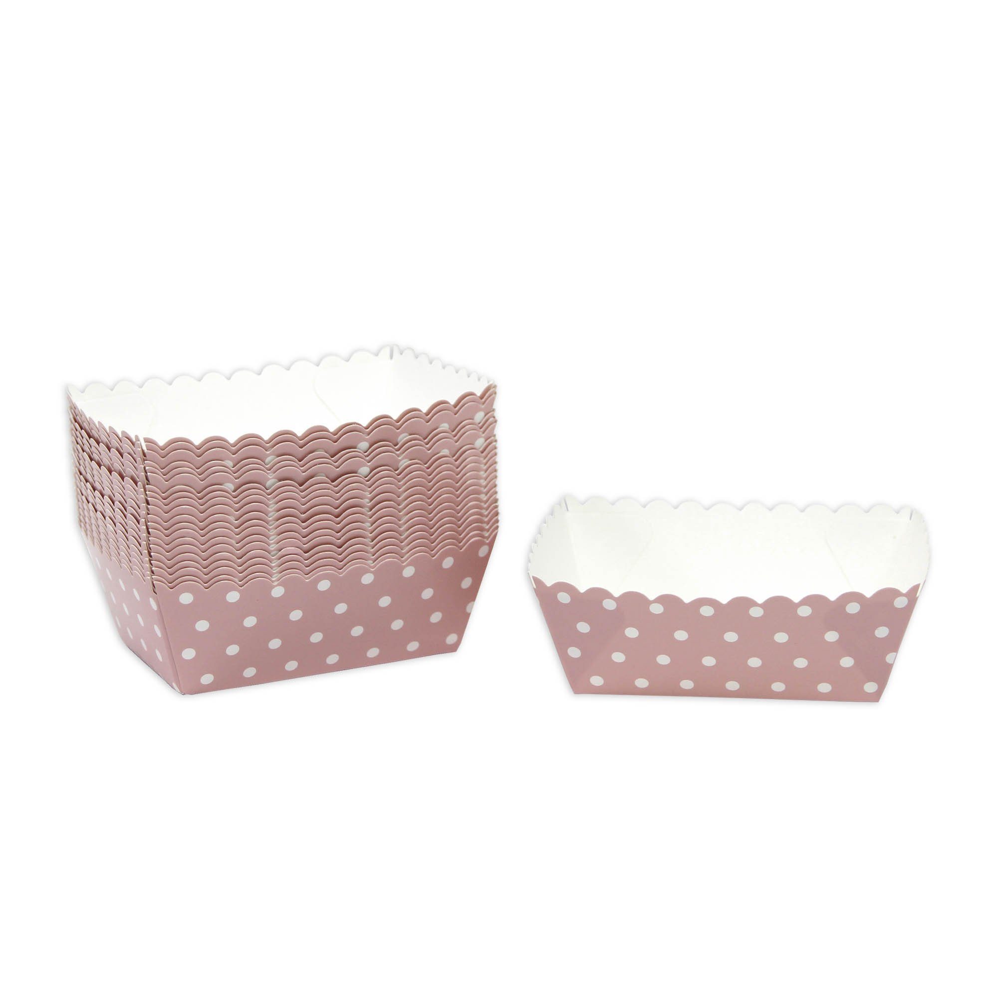 Frau WUNDERVoll Muffinform Kuchen Punkte, Backformen, (24-tlg) weiße rosa