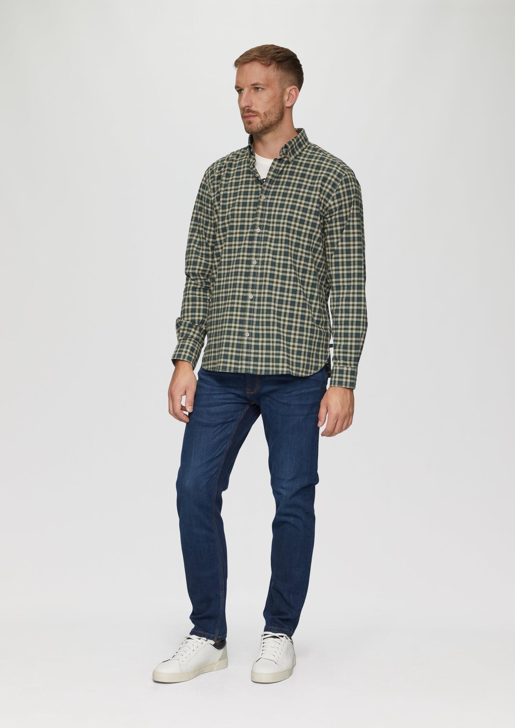 s.Oliver Langarmhemd Hemd Regular Fit: Hemd aus Baumwollstretch mit Button-Down-Kragen