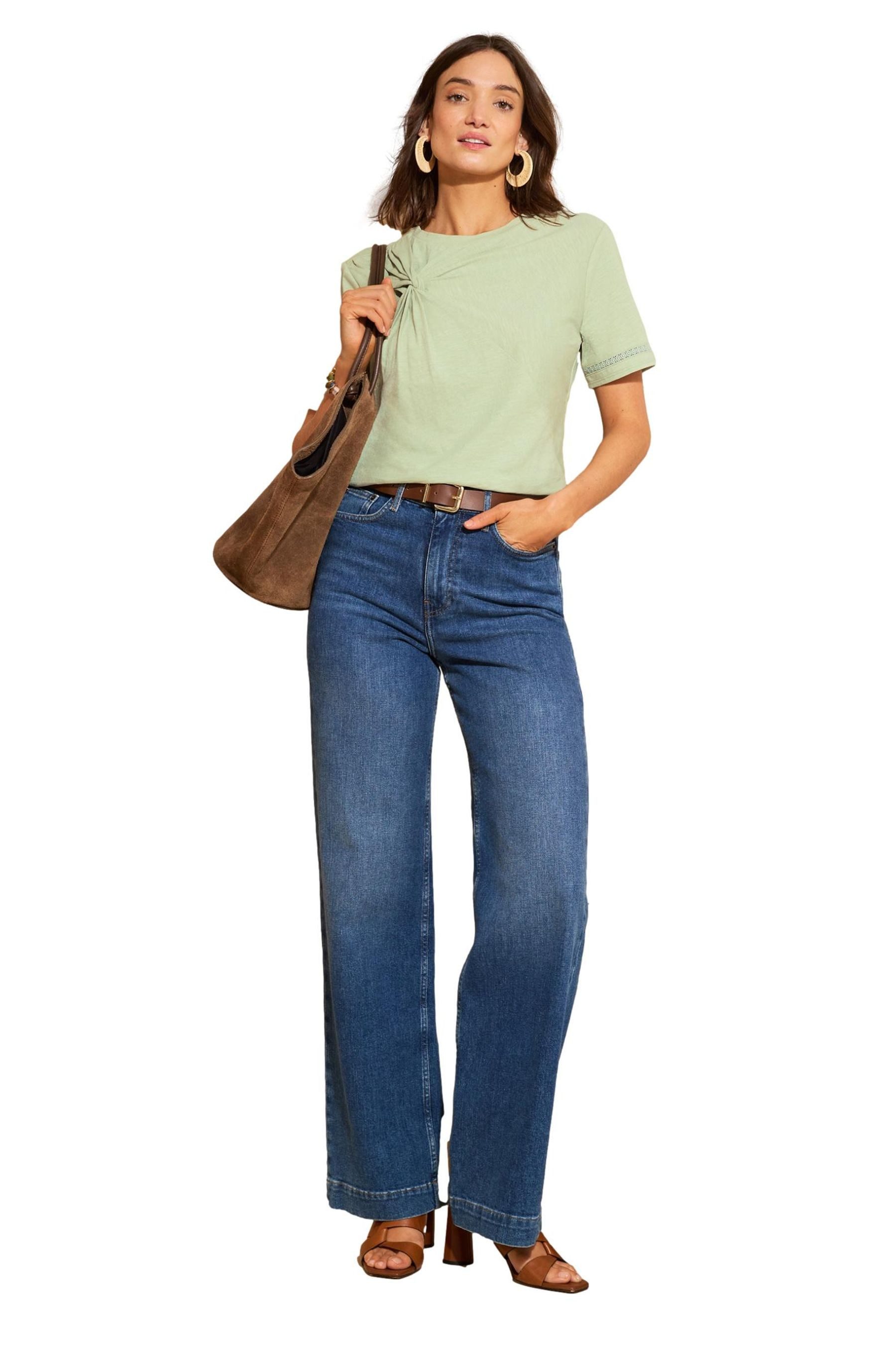 T-Shirt Love & Roses T-Shirt mit Knotendetail, Regular