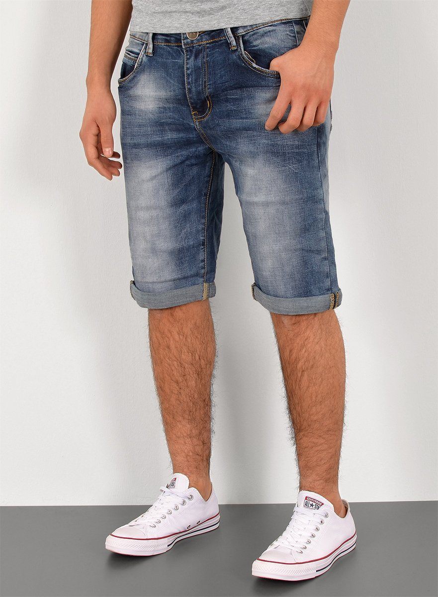 ESRA Jeansshorts A363 Jeans Herren Capri Größe, Blau Herren Jeans Capri Herren Waschung Plussize Shorts, bis im Hose Rissen Hose Pocket, Übergröße Große Stretch, Comfort Regular mit mit Jeans / Herren mit Jeansshorts AS431 Straight kurze Look, Herrren Destroyed 5 Shorts Capri Jeanshose Jeanshose Shorts mit Herren Hose, Jeans Herren kurze