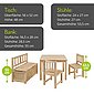 BOMI Kindersitzgruppe »Holzsitzgruppe Anna«, (4-tlg), Kindertischgruppe aus Holz (4tlg. Tisch, Kinderbank, 2 x Stühle), Bild 3