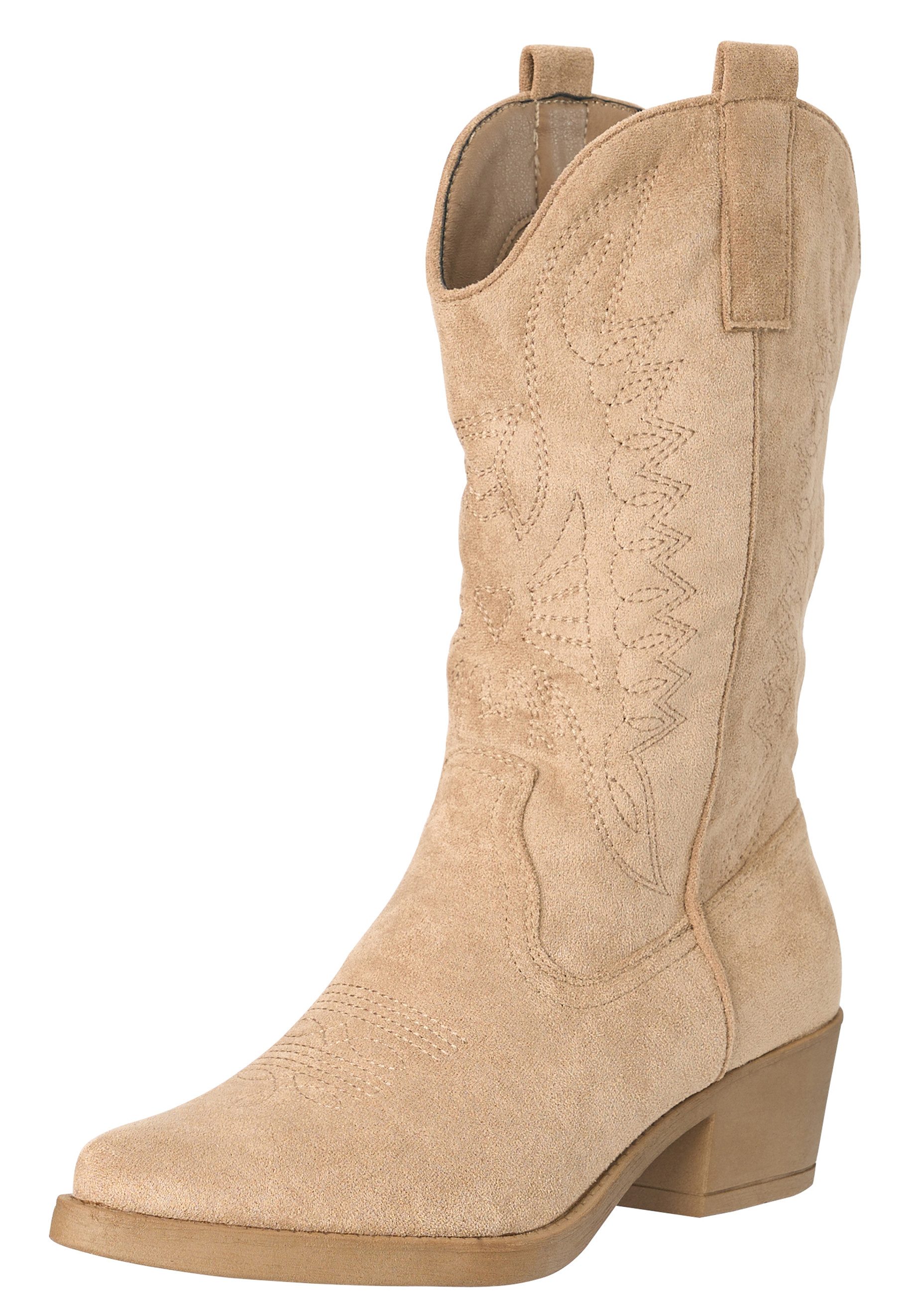 Salinyang Cowboy Boots Damen mit Stickerei & Blockabsatz Western Stiefel Cowboystiefel