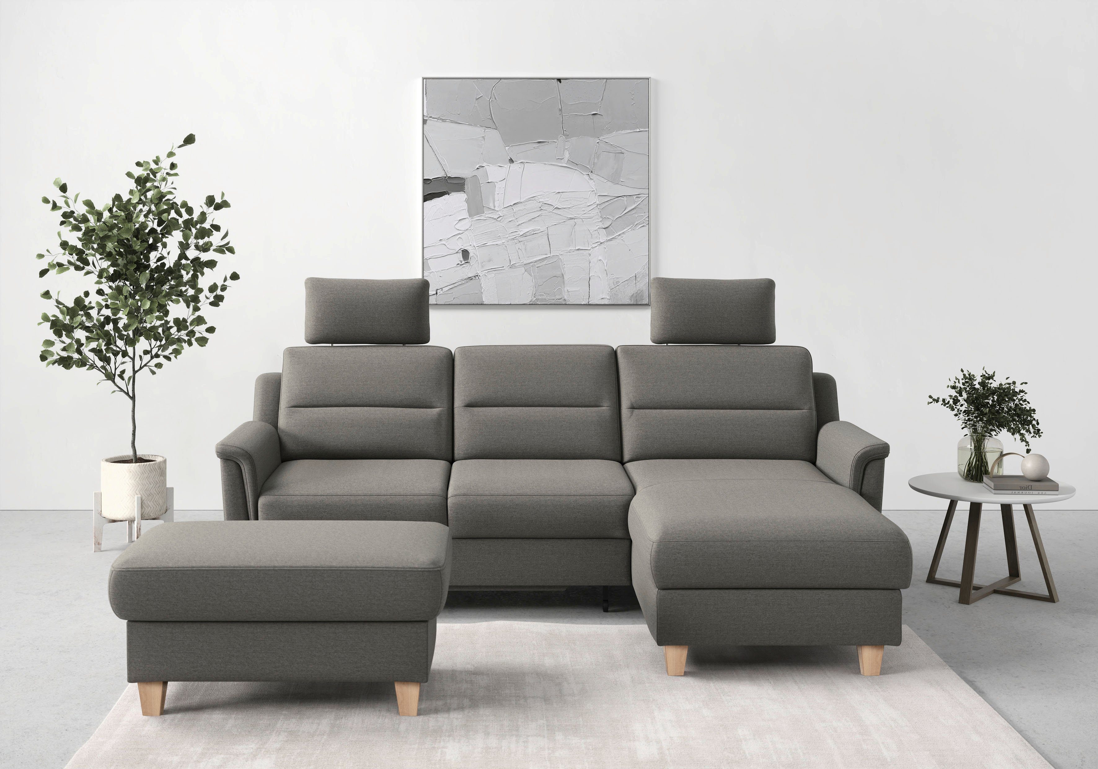 sit&more Ecksofa Farö L-Form, inklusive Federkern, wahlweise mit Bettfunktion und Bettkasten