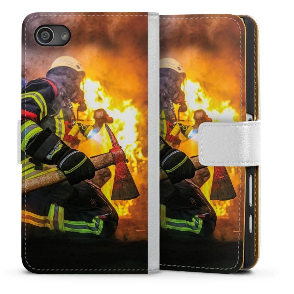 DeinDesign Handyhülle Feuerwehr Feuer Lebensretter Volunteer Firefighter, Sony Xperia Z5 Compact Hülle Handy Flip Case Wallet Cover