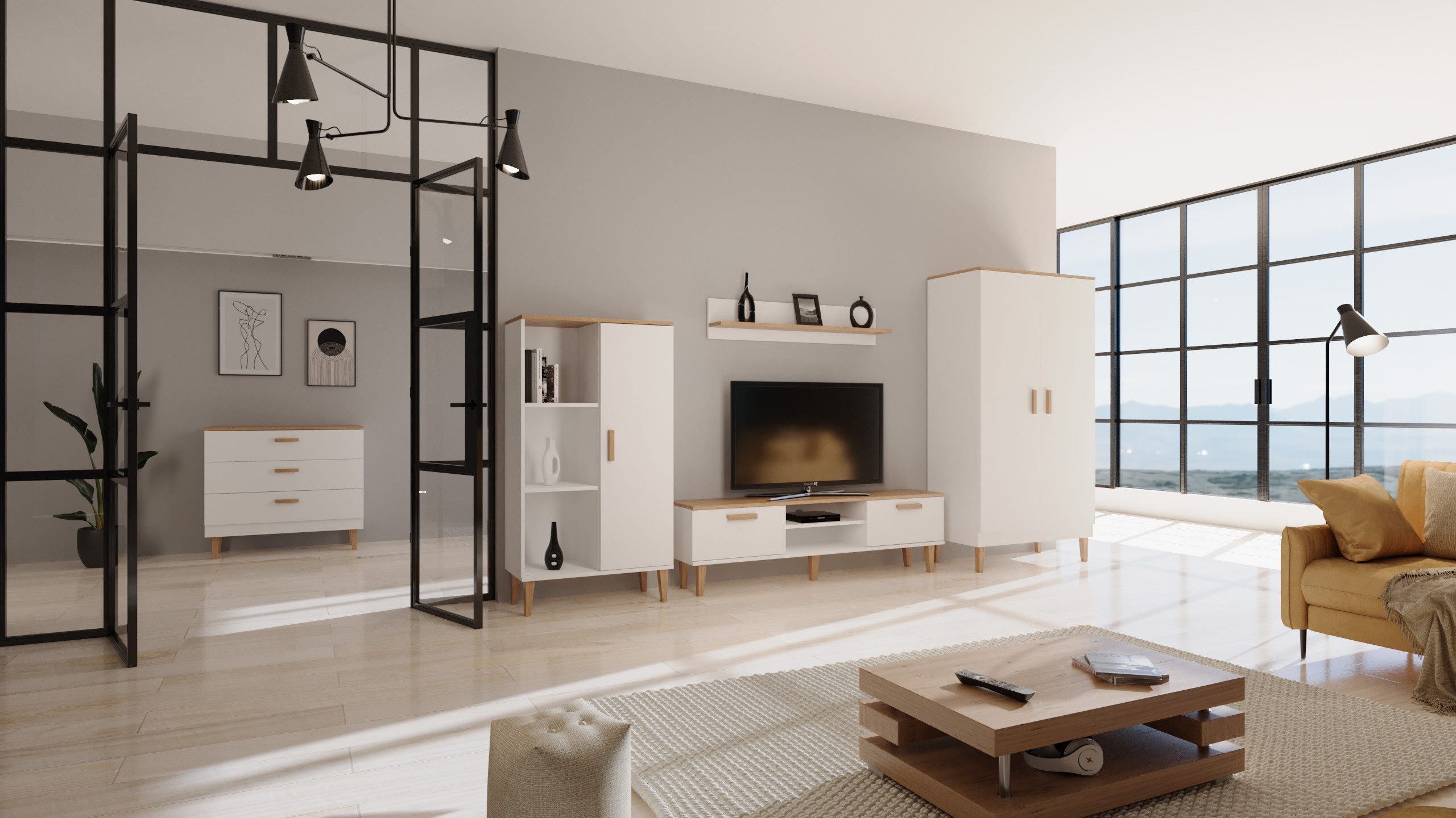 99rooms Wohnwand Verden, (Set (5-St), Wohnmöbel, Wohnzimmer-Set), Modern Design, mit viel Stauraum, Soft-Close Funktion