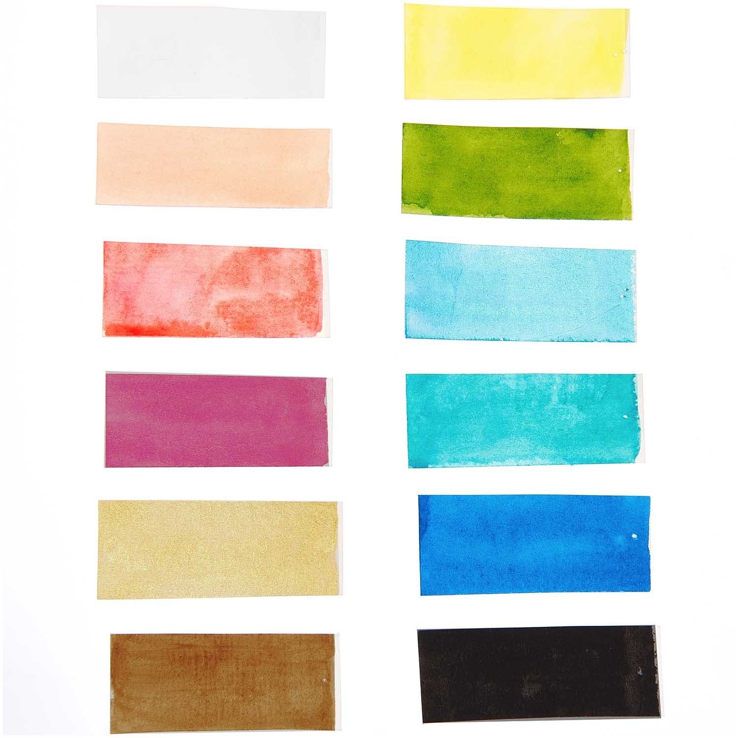 Aquarellfarben, cm cm 7 Metallkasten x Pastell Design ART inklusive 12 Essential Farben 12,5 Aquarellfarbe Rico